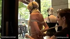 Jouer Bionda europea fa un pompino e domina un gruppo hardcore in pubblico